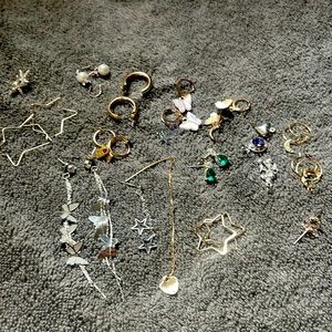 Bundle set of 14 earring pairs! Adorable gems twinkle charms etc